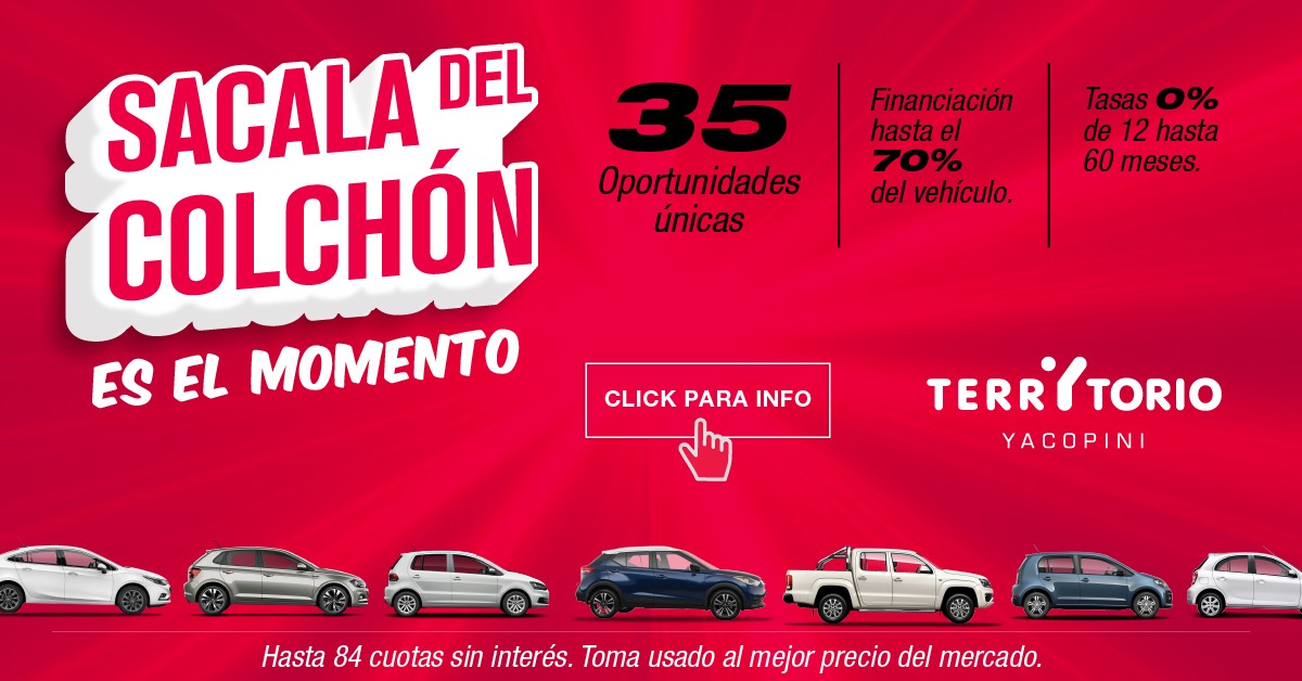 Territorio Yacopini sacala del colchón