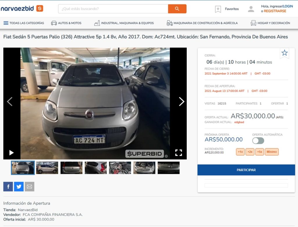 Subasta navarezbid Fiat Polo