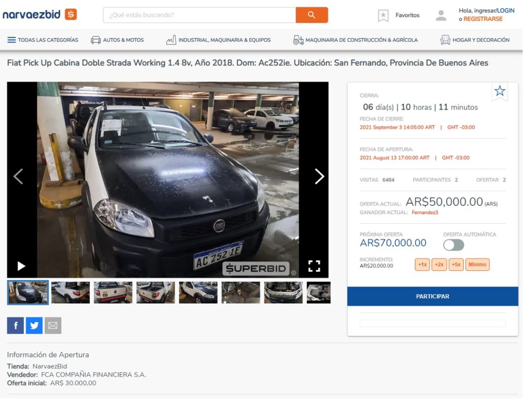 Subasta navarezbid Fiat Strada