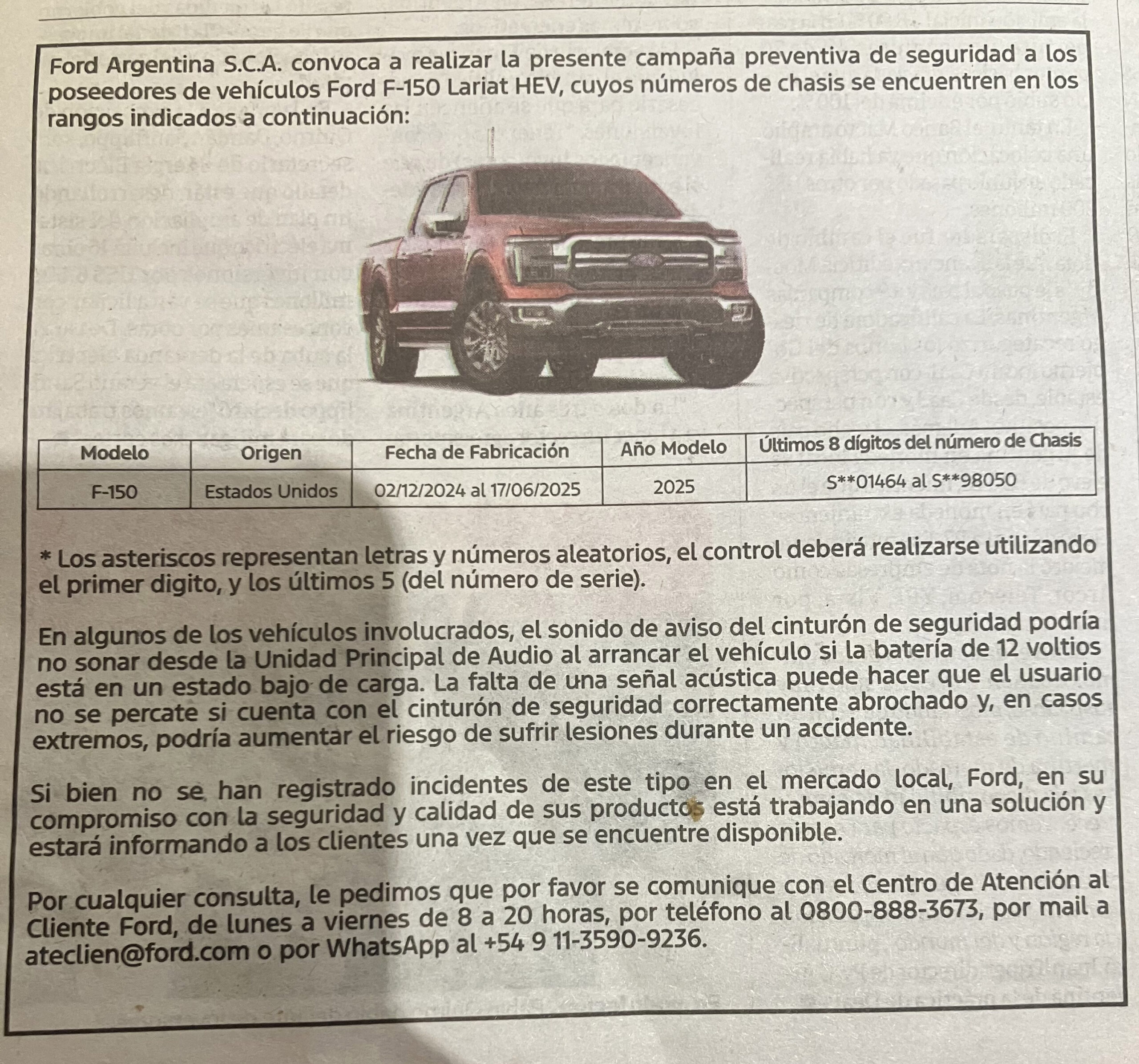Recall para los Ford Mustang y F-150